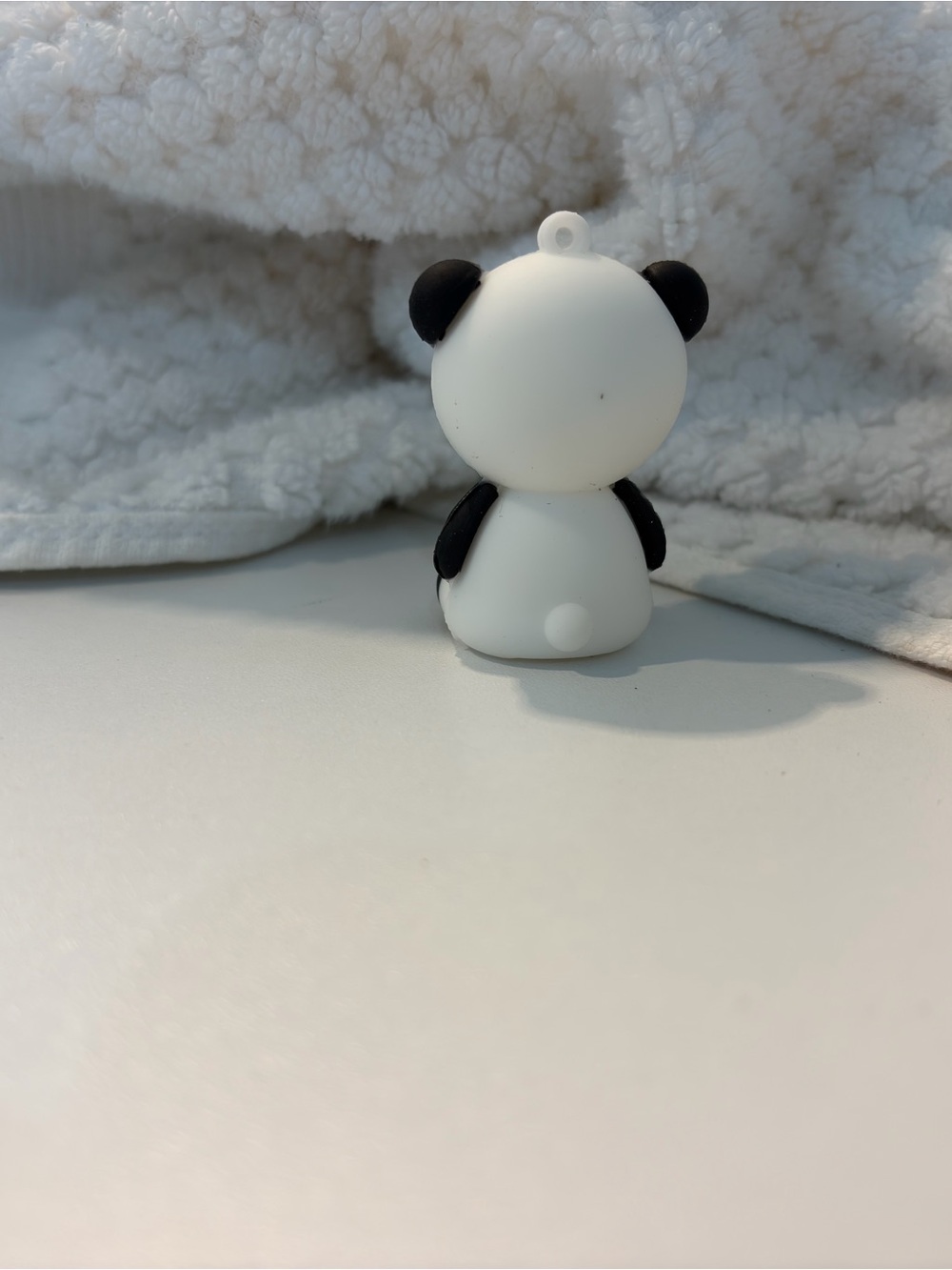 Cute Panda Keychain Charm - Black & White with Pink Cheeks - Picture 3 of 5